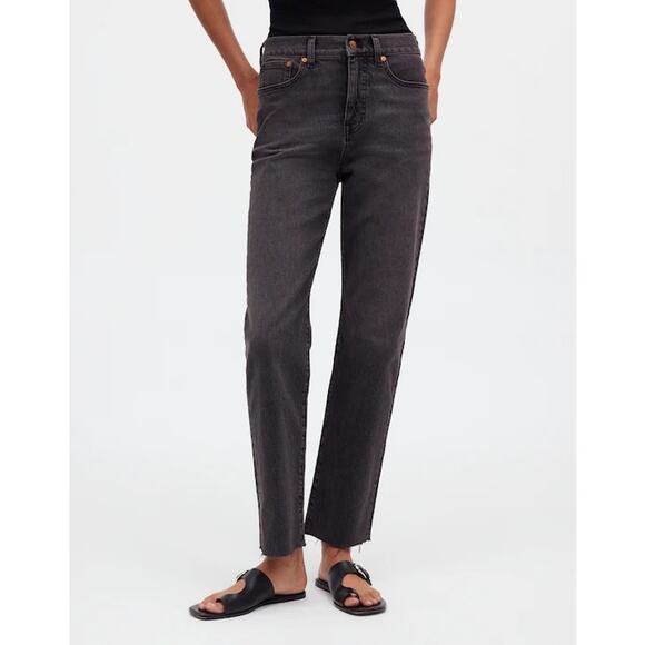 MADEWELL | The '90s Straight Crop Jean Benley Wash Stretch Raw Hems | Size 28 - Picture 5 of 11